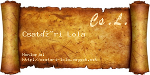 Csatári Lola névjegykártya